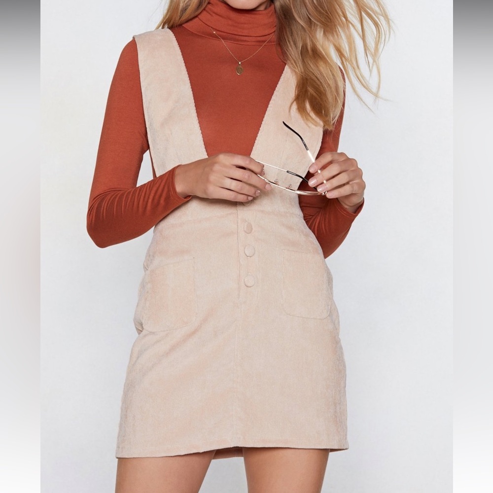 Nasty Gal Over the Top Corduroy Pinafore Dress